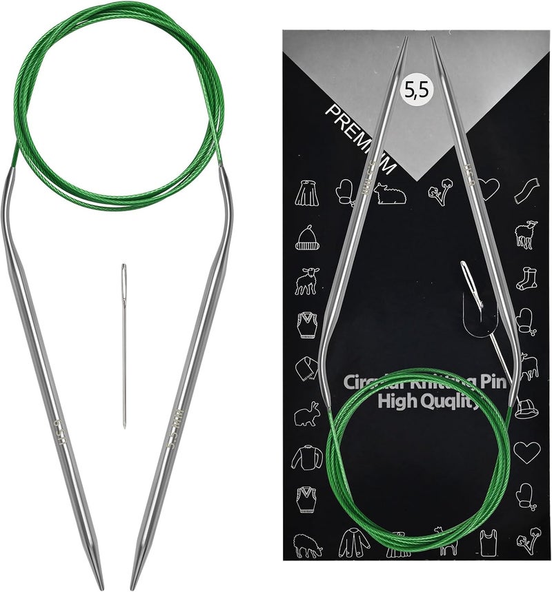 Soosui 5.5 mm Circular Knitting Needles US9 |47 inches/120 cm | for Beginners Knitting Shawls, Scarves, Blankets and Other Large Projects! - Image 1